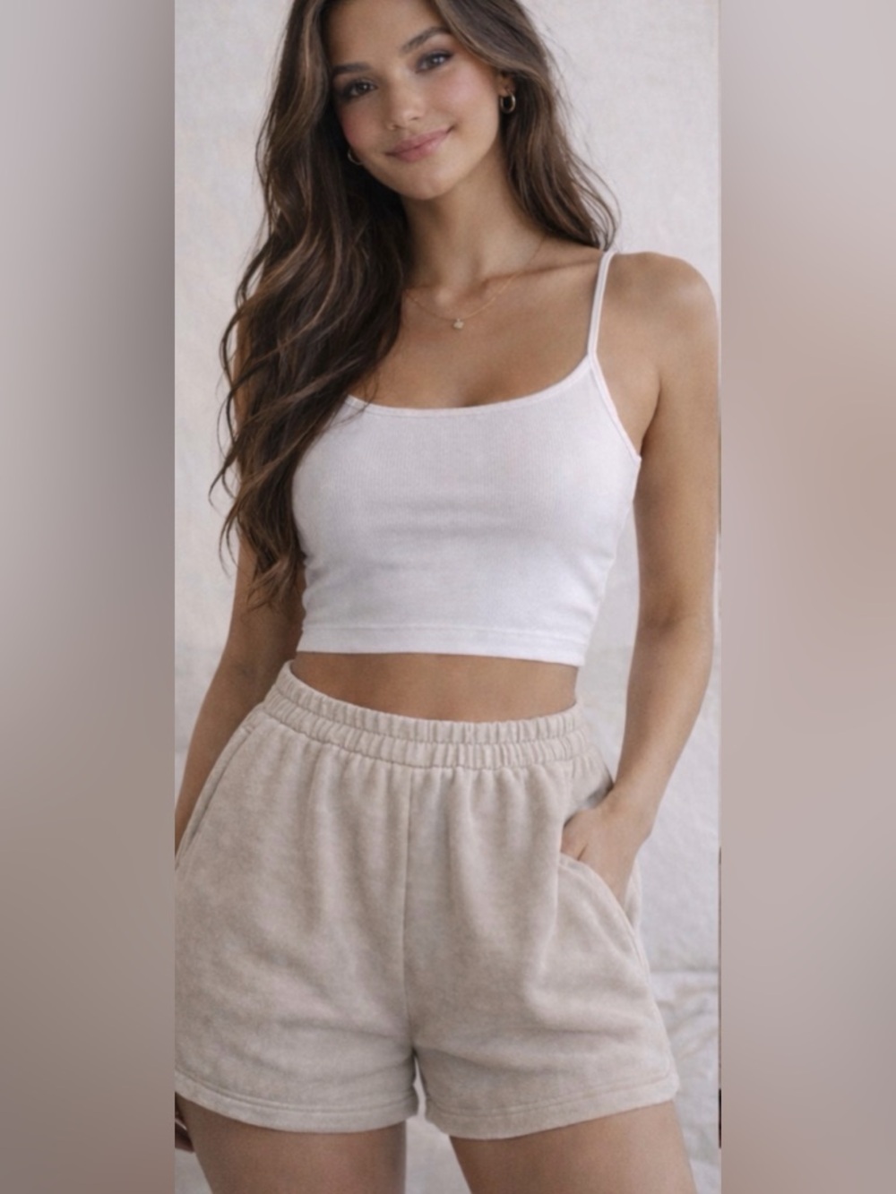 Zenana Outfitters Women's Beige Lounge/Athletic Shorts NWT, sexy for many fits🔥👀